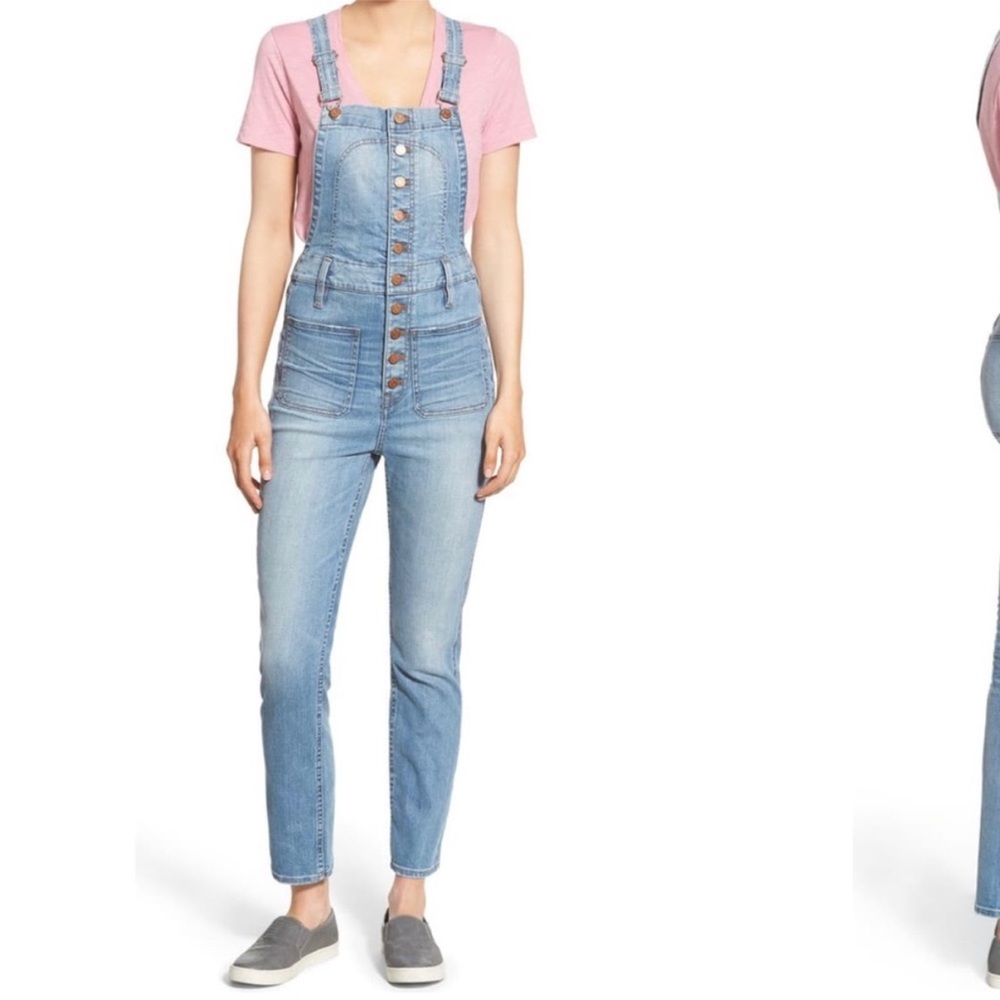 Madewell Button-Front Crop Overalls